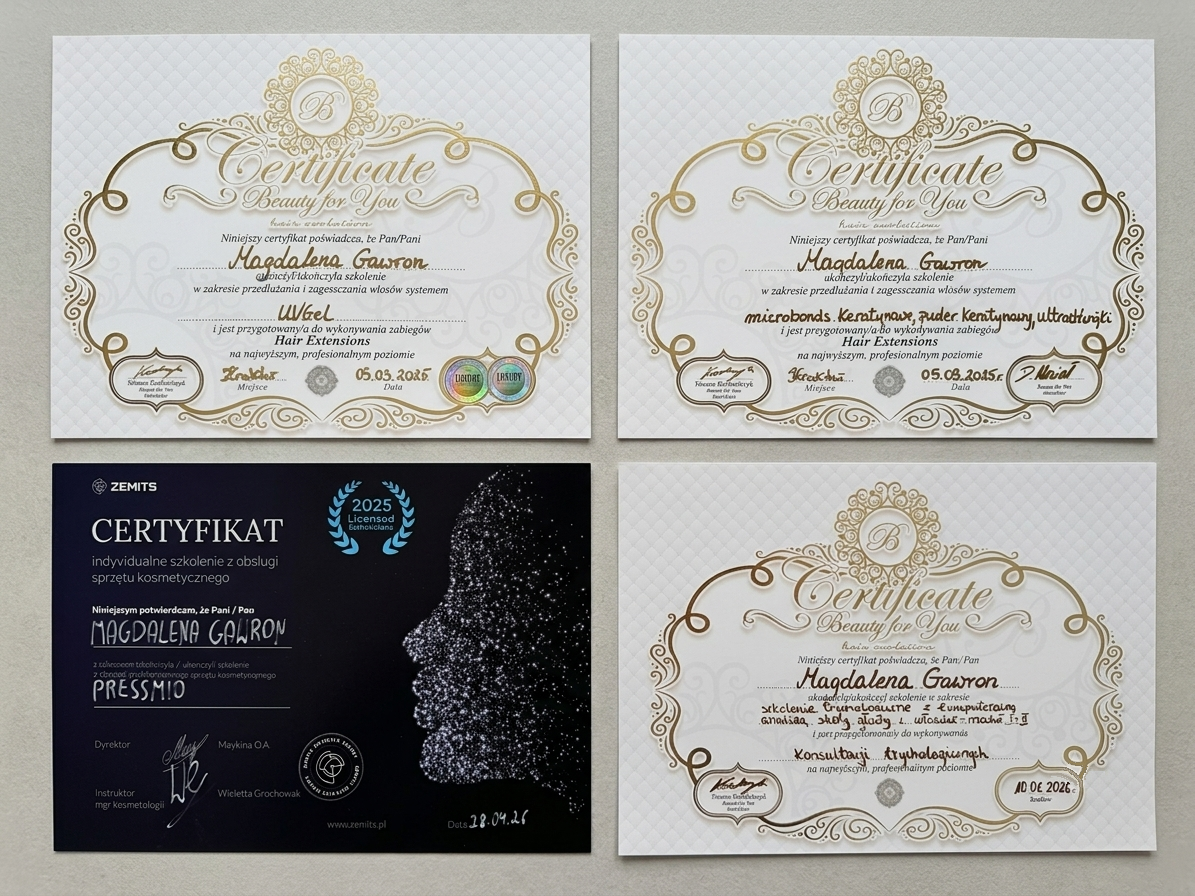 Certyfikaty i dyplomy - Magda Gold Star